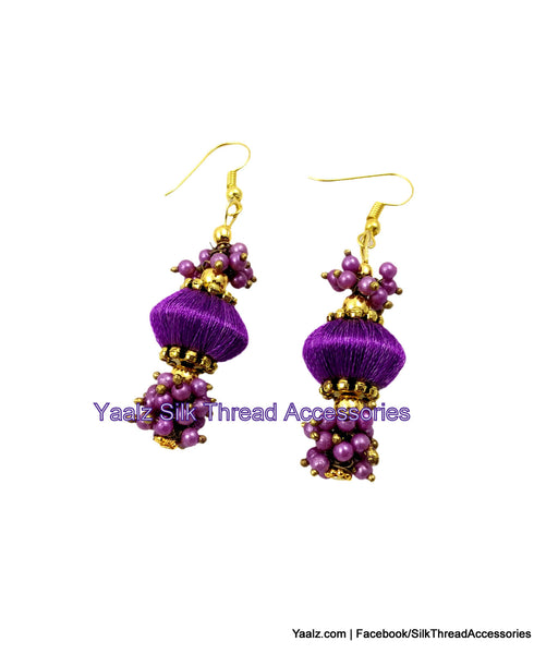 silk thread Bead Earrings 