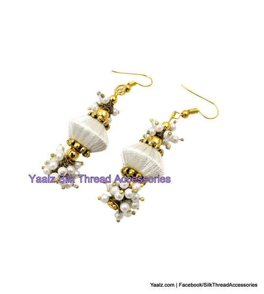 silk thread Bead Earrings 