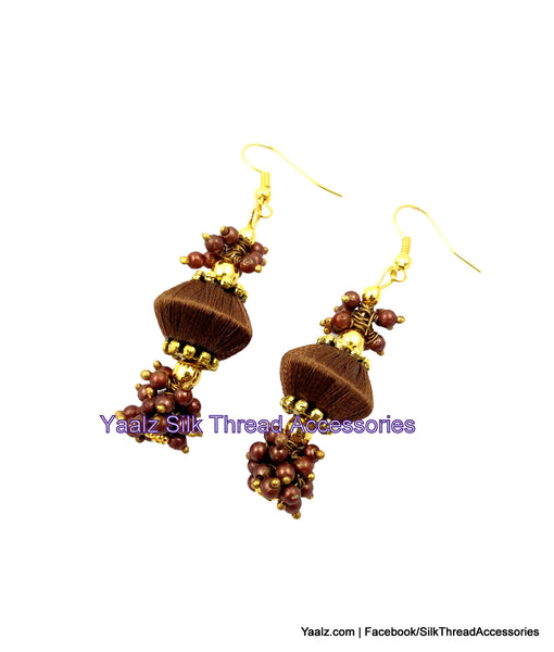 silk thread Bead Earrings 
