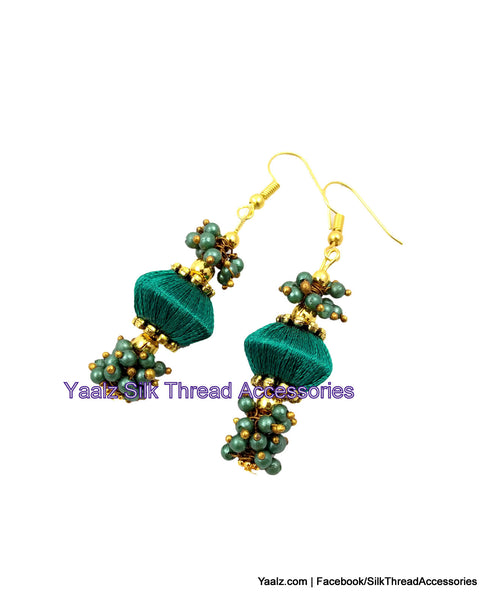 silk thread Bead Earrings 