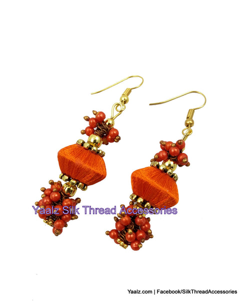 silk thread Bead Earrings 