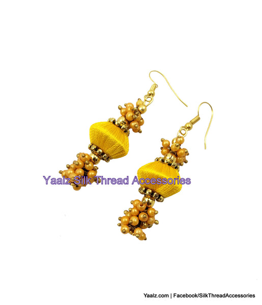 silk thread Bead Earrings 