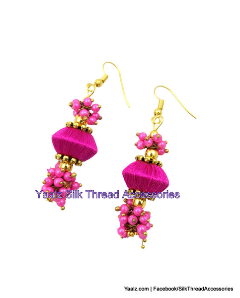 silk thread Bead Earrings 