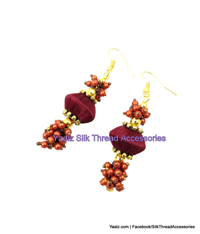 silk thread Bead Earrings 