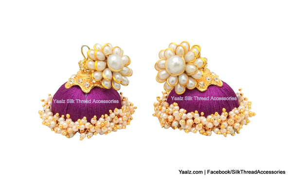 silk thread Pearl Stud Jumka 