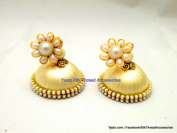 silk thread Pearl Stud Jumka 