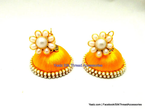 silk thread Pearl Stud Jumka 