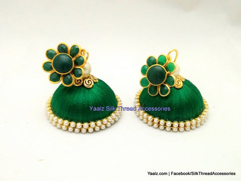 silk thread Pearl Stud Jumka 