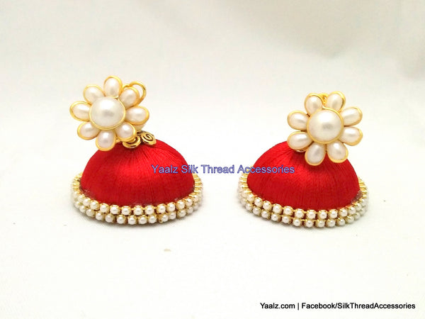 silk thread Pearl Stud Jumka 