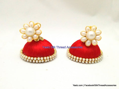silk thread Pearl Stud Jumka 