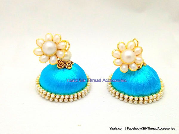 silk thread Pearl Stud Jumka 