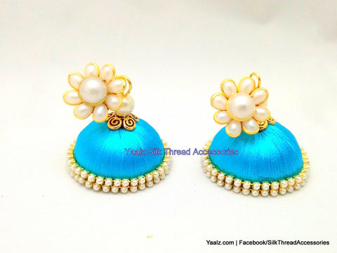 silk thread Pearl Stud Jumka 