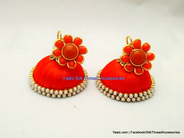 silk thread Pearl Stud Jumka 