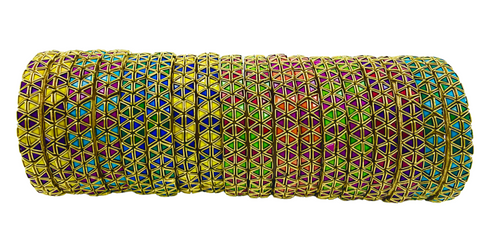 Yaalz Rich Triangle Kundan Stone Work Pair Bangles In Multiple Colors