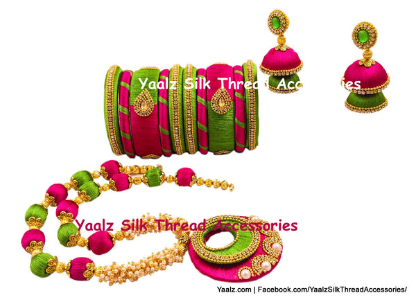 silk thread BANGLE EARRING & NECKSET 