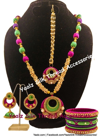 silk thread BANGLE EARRING & NECKSET 