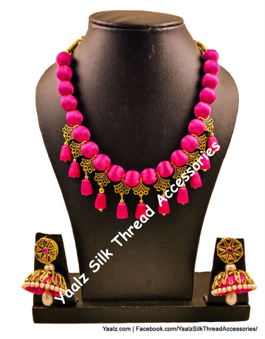silk thread NECKSET & EARRING 