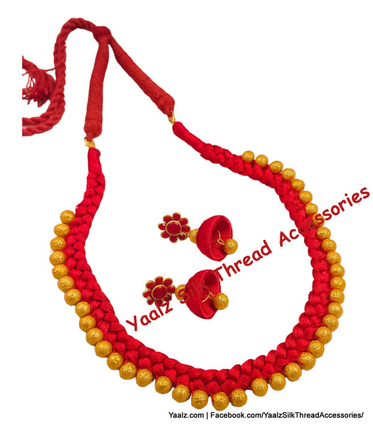 silk thread NECKSET & EARRING 