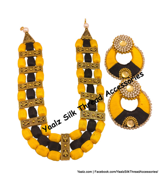 silk thread NECKSET & EARRING 