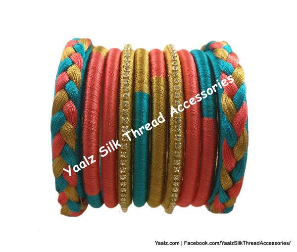 silk thread Looping Set Bangles 