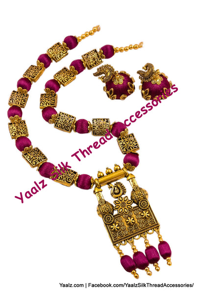silk thread NECKSET & EARRING 