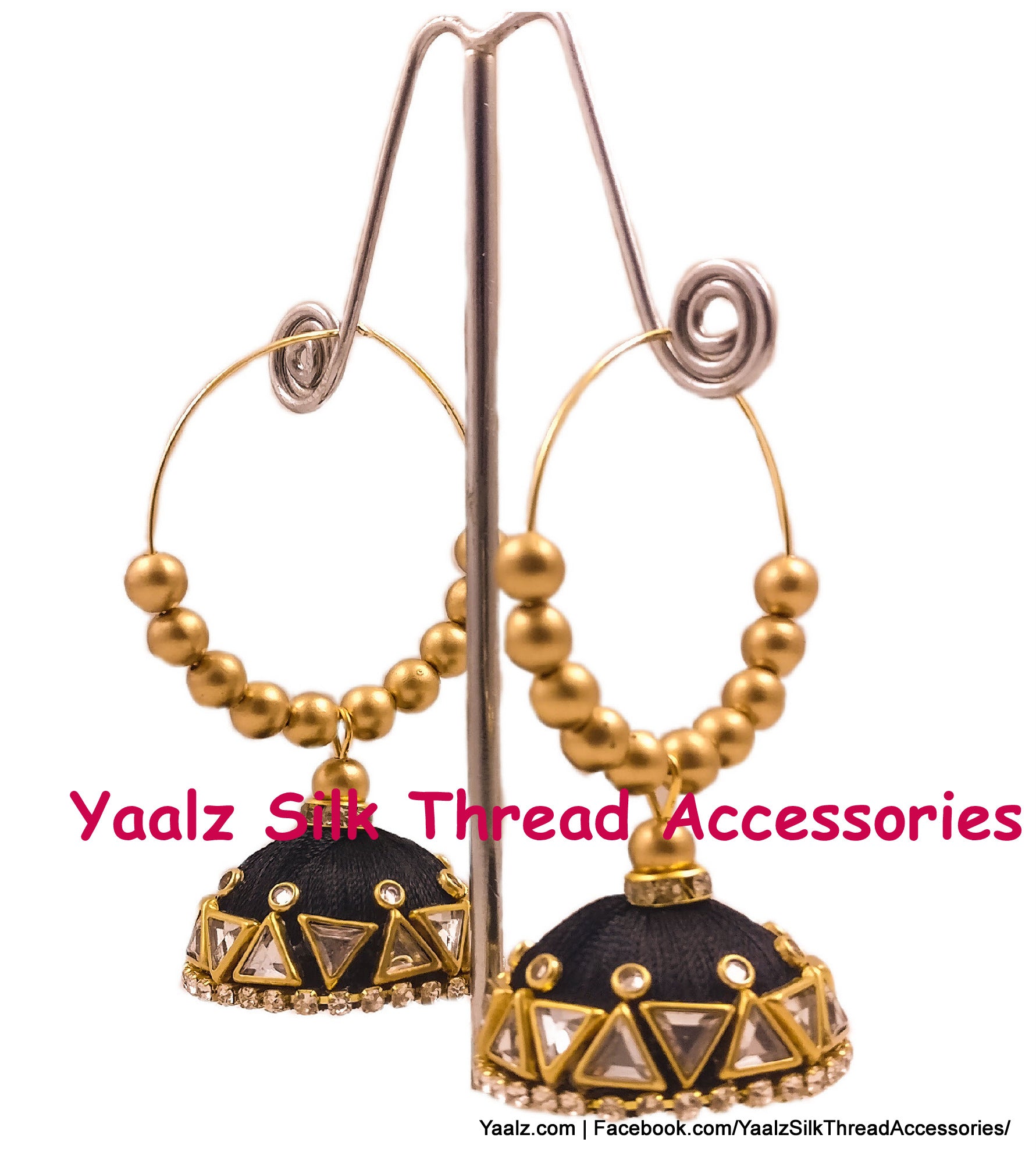 Silk thread hoop earrings online