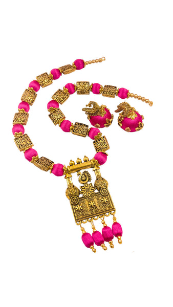 silk thread NECKSET & EARRING 