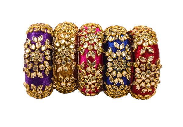 silk thread Single Bangle Collections 