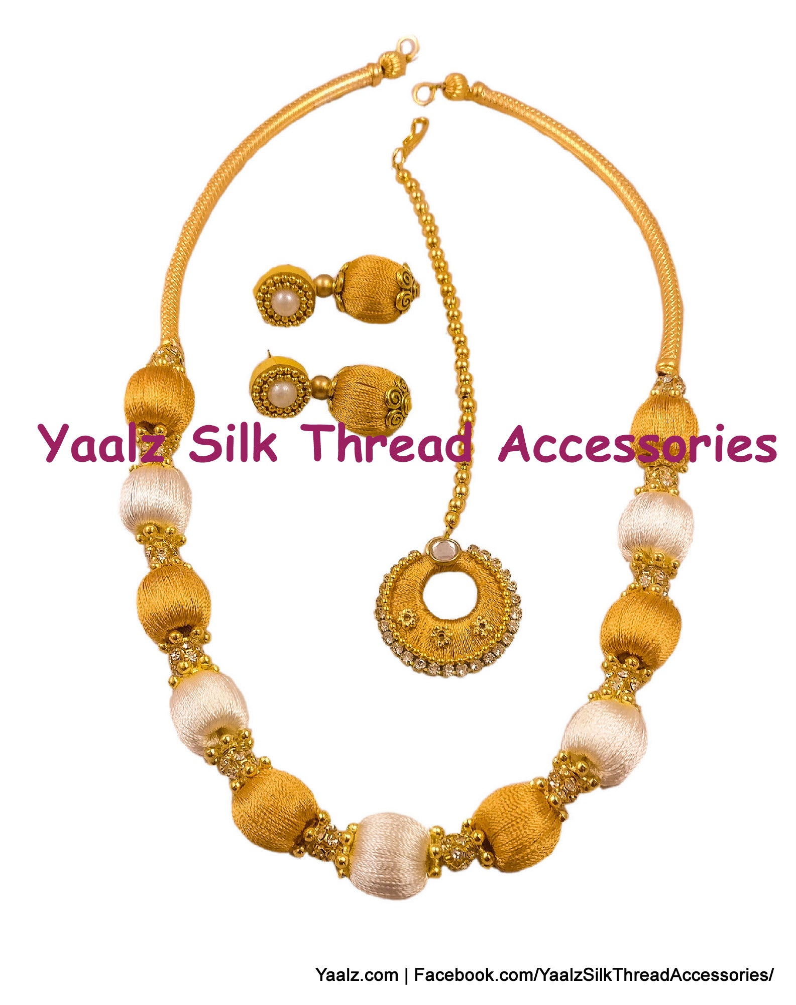 Silk Thread Necklace set with Earring for women and Girls.