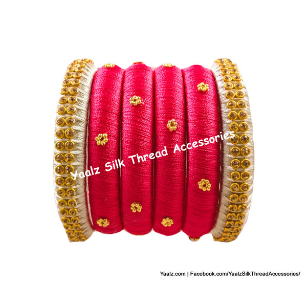 Yaalz Silk Thread Simple & Elegant 6Pcs Bangle Sets In Assorted Colors