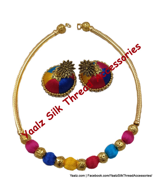 silk thread NECKSET & EARRING 