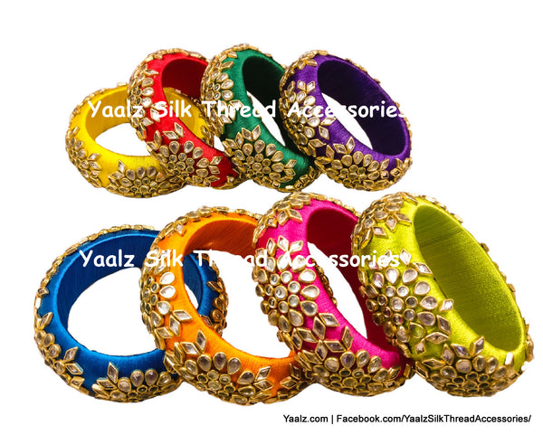 silk thread Single Bangle Collections 
