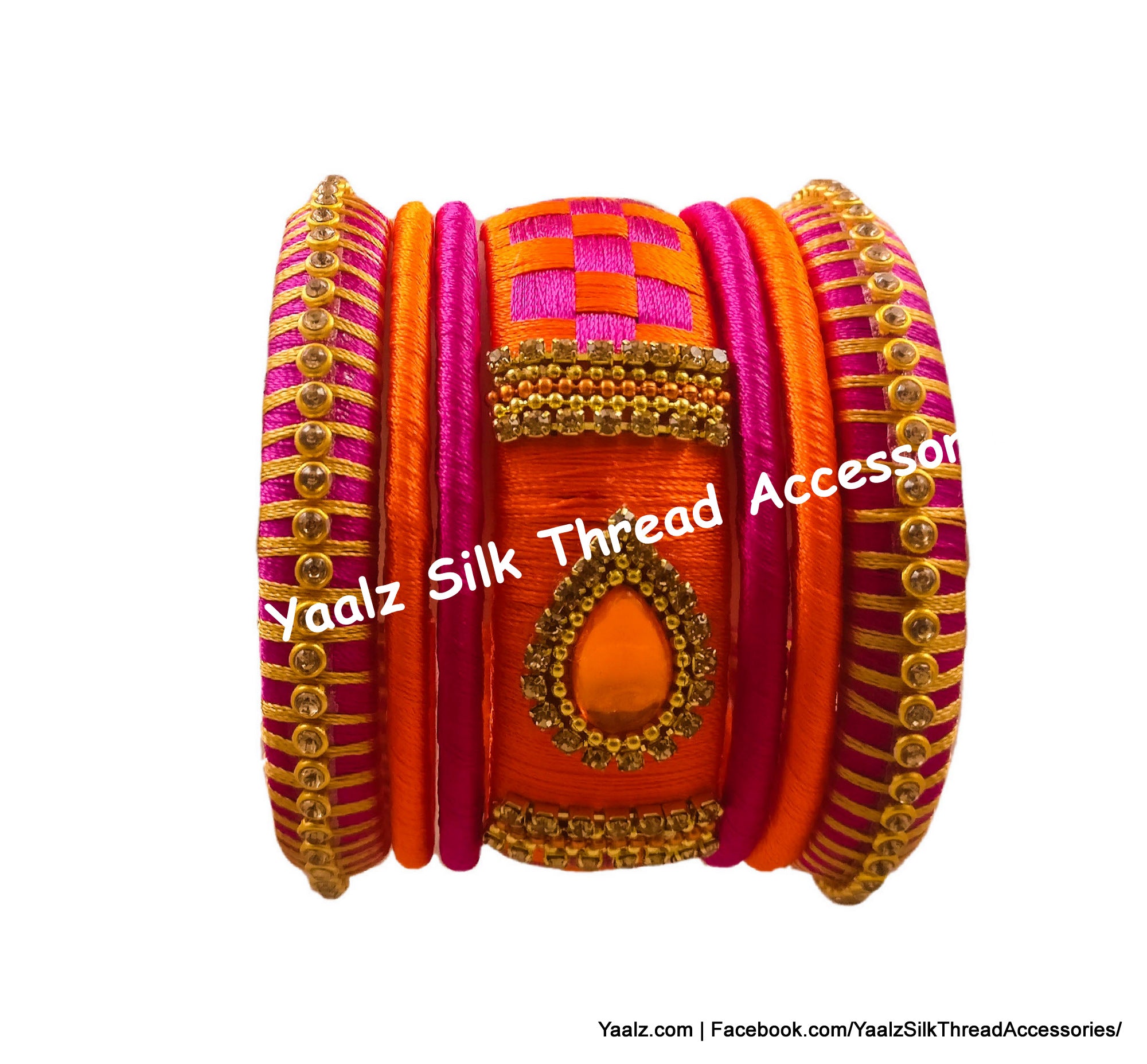 Silk thread deals bangles orange colour