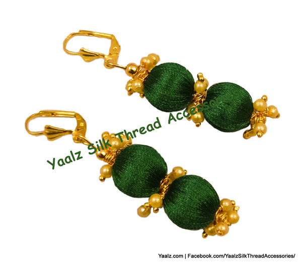 silk thread Bead Earrings 