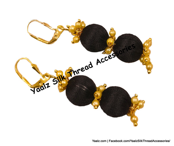 silk thread Bead Earrings 