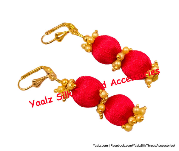 silk thread Bead Earrings 