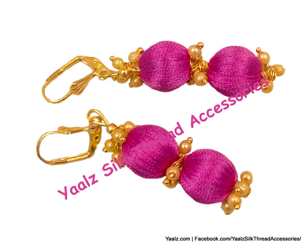 silk thread Bead Earrings 