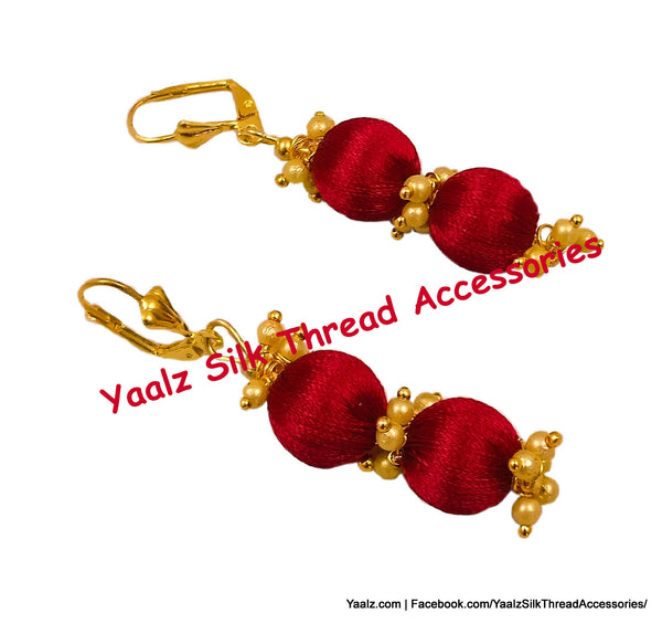 silk thread Bead Earrings 