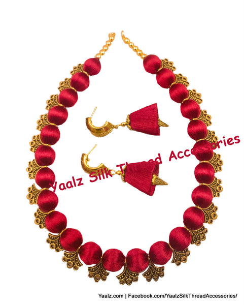 silk thread NECKSET & EARRING 