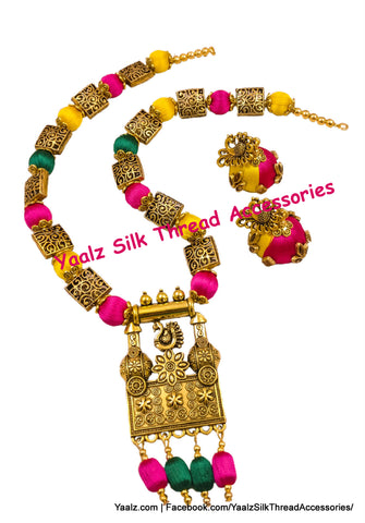 silk thread NECKSET & EARRING 
