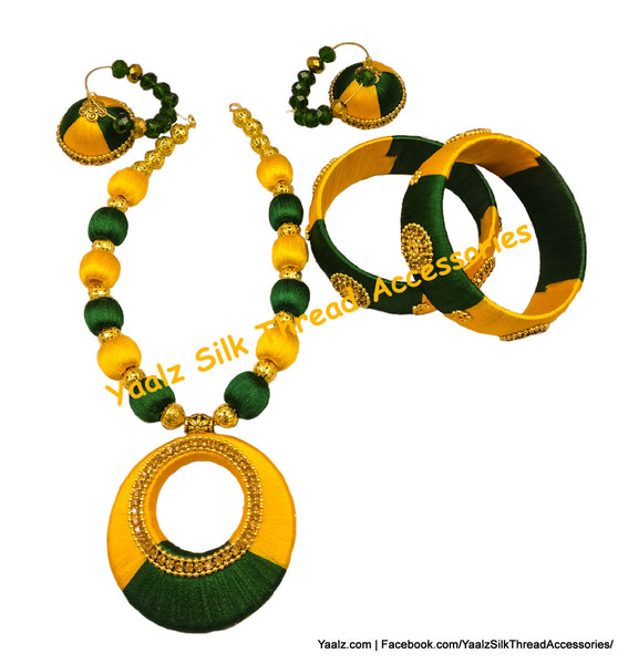 silk thread BANGLE EARRING & NECKSET 