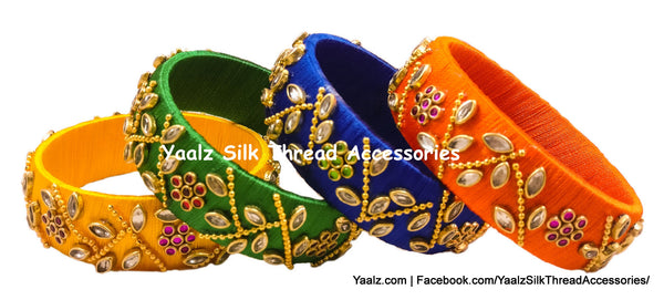 silk thread Single Bangle Collections 