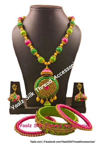 silk thread BANGLE EARRING & NECKSET 