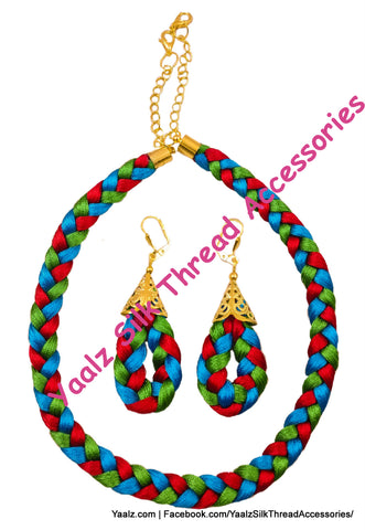 silk thread NECKSET & EARRING 