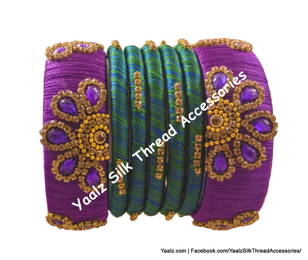 Yaalz Heavy Antique Stone Partywear Bangle Sets In Assorted Colors