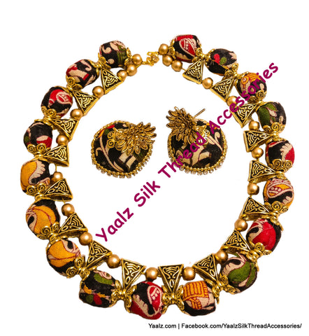 silk thread NECKSET & EARRING 