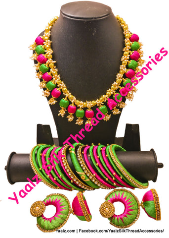 silk thread BANGLE EARRING & NECKSET 