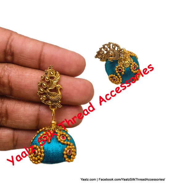 Manali Creations Navy Blue and Pink Silk Thread Necklace with Chandbali  Earrings for Women : Amazon.in: Fashion