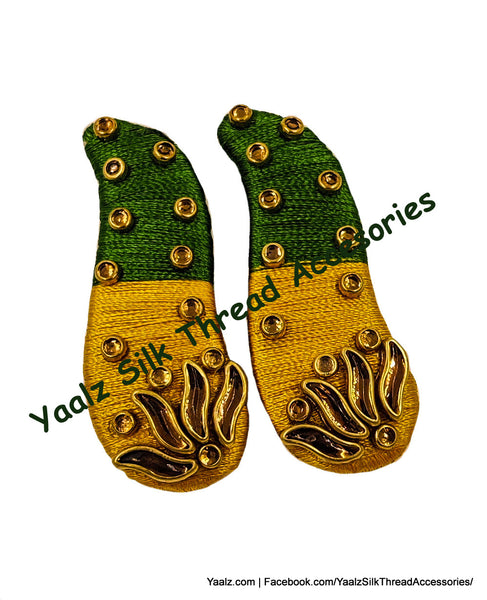 Yaalz Silk Thread Tic-Tac Hair Clip Pairs With Kundan Stones In Various Colors