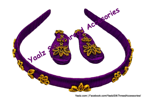 Yaalz Silk Thread Kids' Hair Band And Tic-Tac Clip Pairs In Assorted Colors